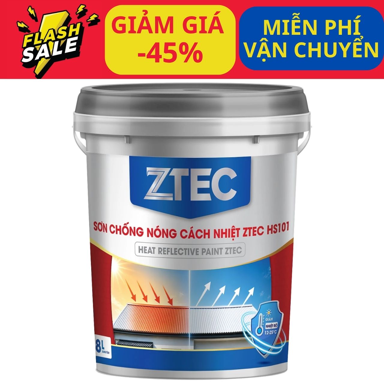 Flash Sale sơn chống nóng cách nhiệt ZTEC HS101 giảm giá 45% miễn phí ship