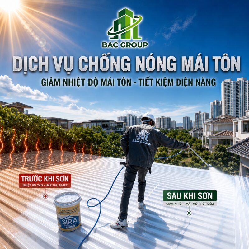 Dịch Vụ Chống Nóng Mái Tôn Hiệu Quả – Giải Pháp Tiết Kiệm Năng Lượng Cùng BAC Group