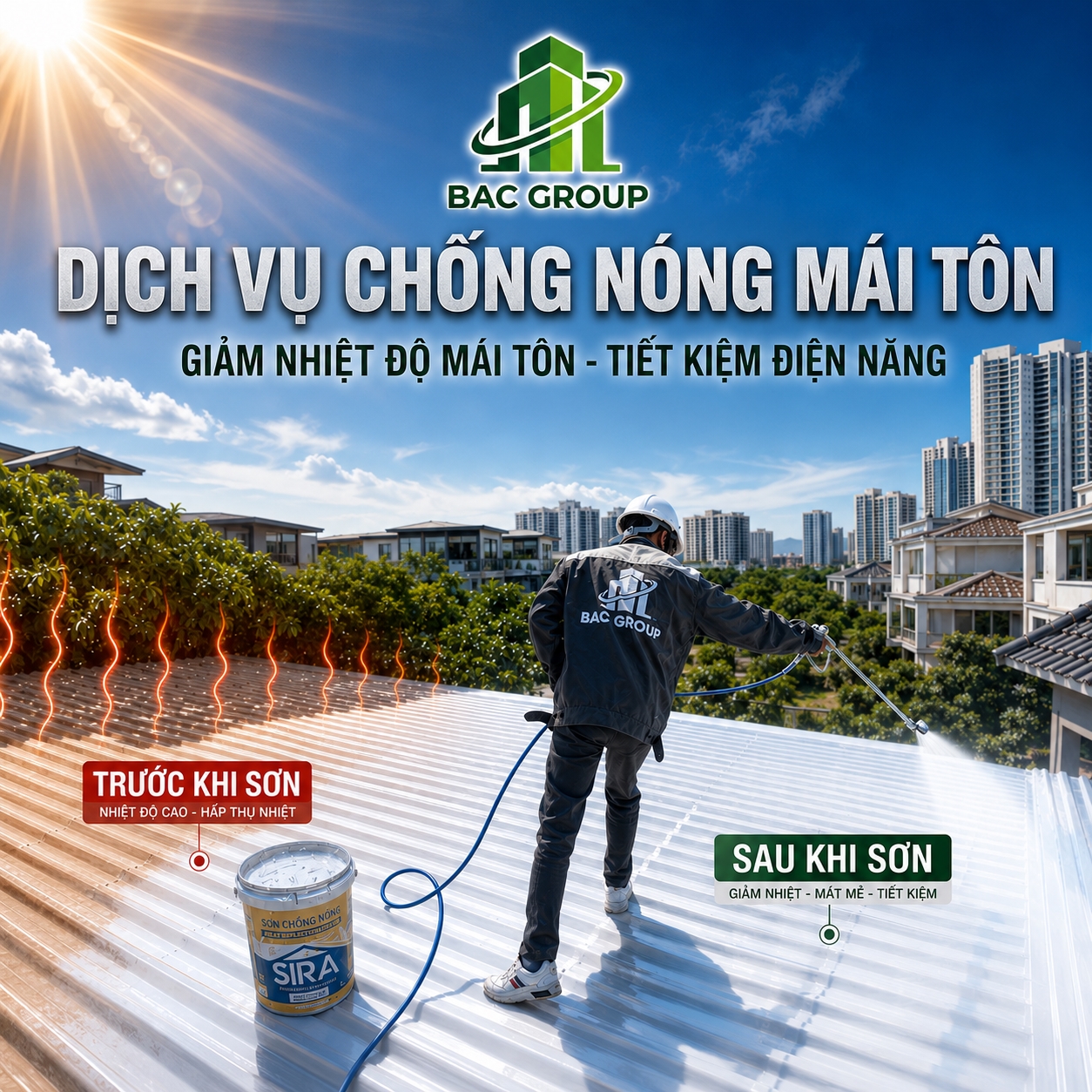 Dịch Vụ Chống Nóng Mái Tôn Hiệu Quả – Giải Pháp Tiết Kiệm Năng Lượng Cùng BAC Group